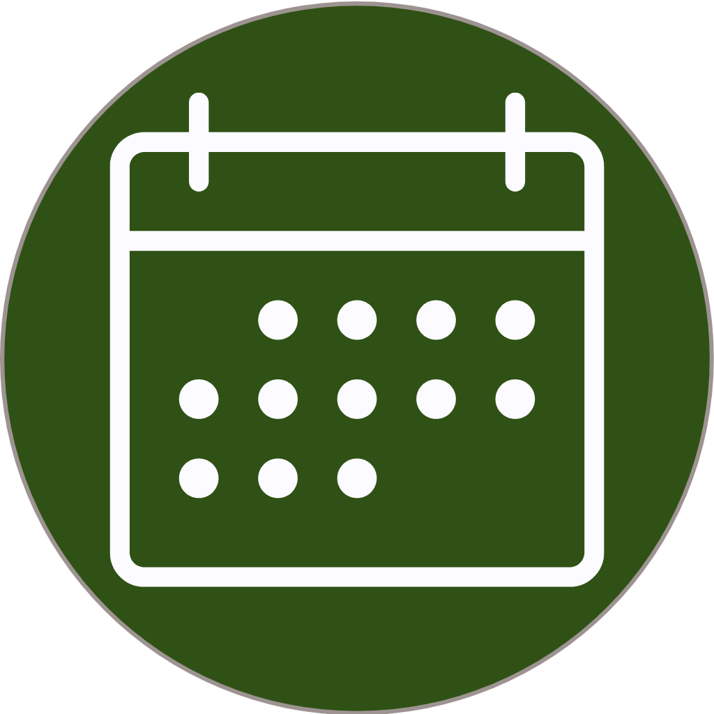 Calendar icon on a green background
