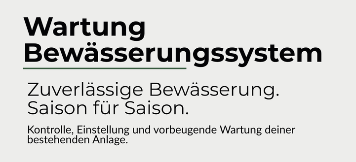 Wartung von Bewässerungssystemen