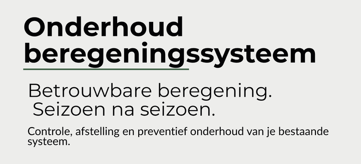 Onderhoud Irrigatiesysteem